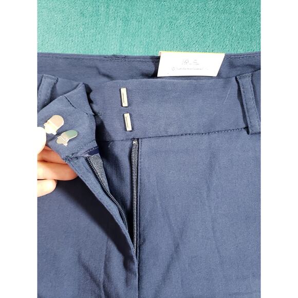 Time and Tru Dress Pants Size 12 Womens Blue Stretch Hook & Eye Straight NWT - Picture 5 of 13